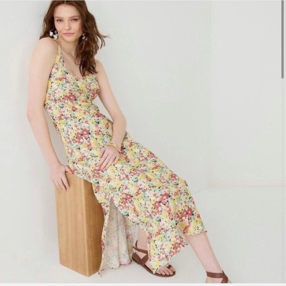 J. Crew Dresses & Skirts - New J. Crew Alicia Cupro-blend Racerback Slip Dress In Painterly Floral Size 6